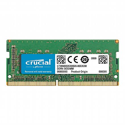 Memória SODIMM 32GB DDR4 2666MHz Crucial - para Notebook - CL19 - CT16G4SFRA32A