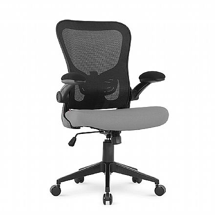 Cadeira de Escritório DT3 Vita - Ergonômica - Suporte Lombar - Encosto Reclinável - Função Balanço - Cinza - 13907-0