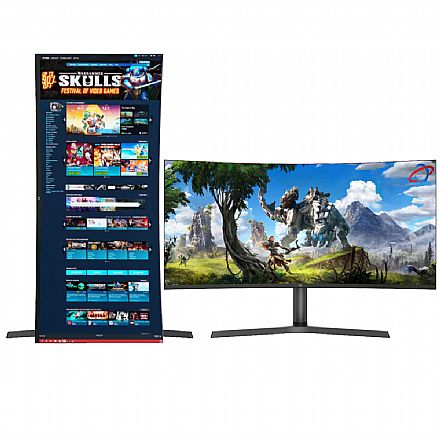 Monitor Gamer 34" Duex DXPRO340P - UWQHD 3440x1440 - Curvo - 180Hz - HDR 85% sRGB - Vertical - Regulagem de Altura, Rotação 90° Pivot - Suporte VESA - DisplayPort/HDMI