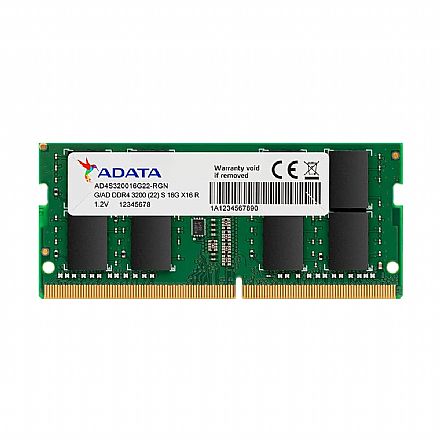 Memória SODIMM 32GB DDR4 3200MHz Adata - para Notebook - CL22 - AD4S320032G22-SGN