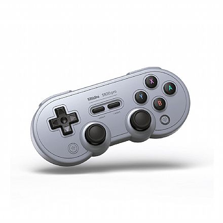 Controle 8BitDo SN30 Grey Hall Edition - Bluetooth - Compatível com PC, Android, iOS - Cinza - 80DM02