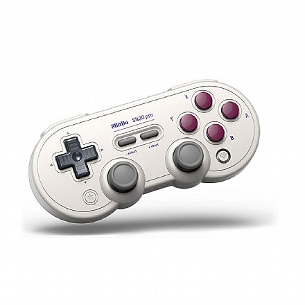Controle 8BitDo SN30 G Classic Hall Edition - Bluetooth - Compatível com PC, Android, iOS - Branco - 80DJ04