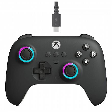 Controle 8BitDo Ultimate C Dark Gray - USB - Iluminação RGB - Para Xbox - Preto - 82CF04D