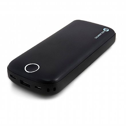 Power Bank Carregador Portátil Universal Goldentec 44298 - 20000 mAh - Carregamento Rápido - USB-C e USB - Preto