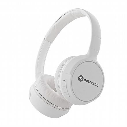 Fone de Ouvido Bluetooth Goldentec GT Go - Microfone - Player Micro SD - 12h Bateria - Branco - 63283