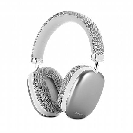 Fone de Ouvido Bluetooth Goldentec GT Max - Microfone - Player Micro SD - Ajustável - 12h Bateria - Prata - 63280