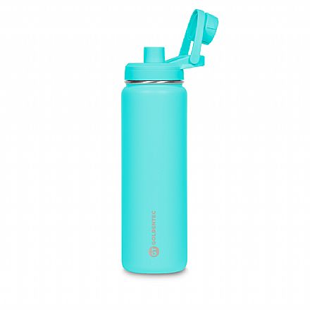 Garrafa Térmica Goldentec Colors - 750ml - Inox - Quente ou Frio por ate 24h - BPA Free - com Bico - Azul Claro - 60080