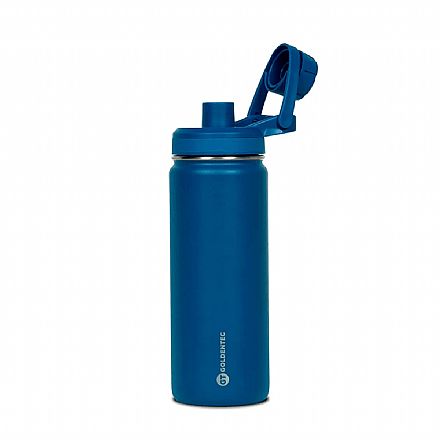 Garrafa Térmica Goldentec Colors - 500ml - Inox - Quente ou Frio por ate 24h - BPA Free - com Bico - Azul - 60050