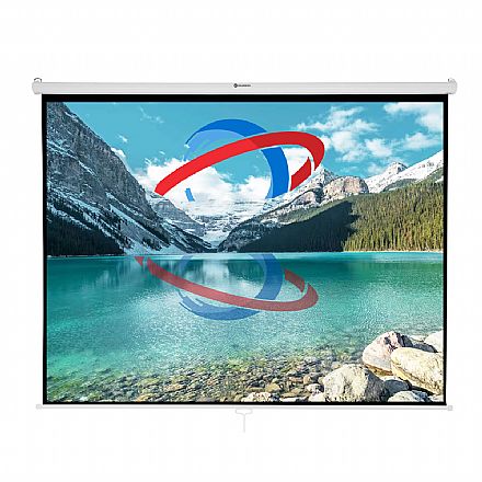 Tela de Projeção Retrátil Elétrica 79" - 210 x 140cm - 110V - Goldentec - 52484