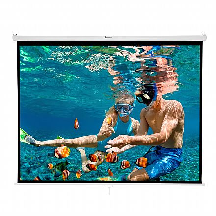 Tela de Projeção Retrátil 78" - 200 x 150cm - Teto ou Parede - Goldentec 52484