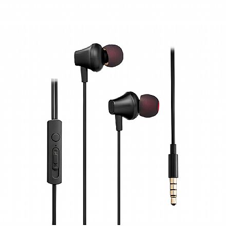 Fone de Ouvido Intra-Auricular Multilaser Pulse Powerbass - com Microfone - Conector P2 - Preto - PH330