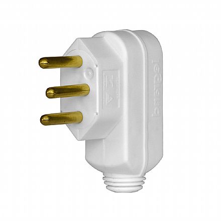 Plug Macho 2 Polos + Terra Pial Legrand - 10A - Saída Lateral Conecta - 615901