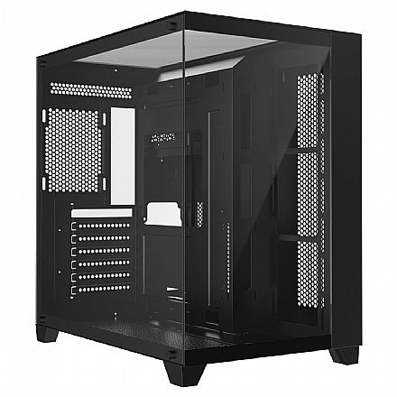 Gabinete Gamer Aquário Liketec Zeus Pro Glass Black - Vidro Temeprado - ATX - Preto