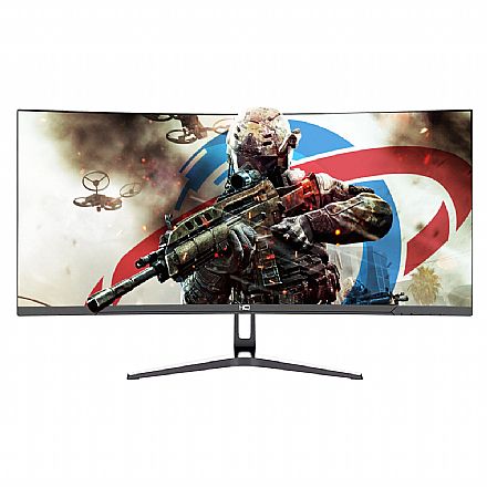 Monitor Gamer 34" HQ Screen HQ34C16 - QHD UltraWide 3440x1440 - Curvo 1500R - 165Hz - 1ms - HDR - FreeSync - Suporte VESA - DisplayPort/HDMI
