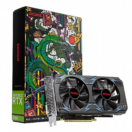 Placa de Vídeo GeForce RTX 3050 6GB GDDR6 96bits - PCYes - PVRTX30506GB