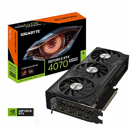 GeForce RTX 4070 Super 12GB GDDR6X 192bits - Gigabyte WindForce OC - GV-407SWF3OC-12GDD