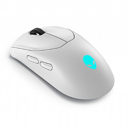 Mouse Gamer Sem Fio Alienware AW720M Lunar Light Tri-Mode - RGB - 26.000dpi - 8 Botões - Bluetooth ou Receptor USB - Branco