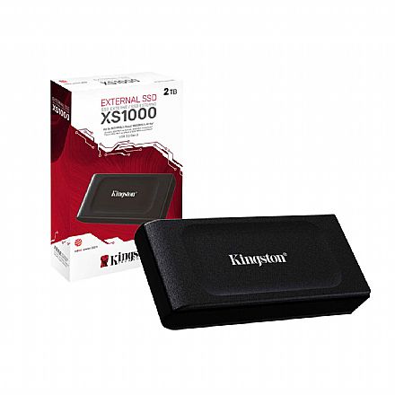 SSD Externo 1TB Kingston XS1000 - Portátil - USB 3.2 - 1050MB/s - Preto - SXS1000/1000G