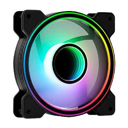 Cooler 120mm Aerocool Mirage 12 ARGB - 1300 RPM - Baixo Nível de Ruído - Preto - 73847