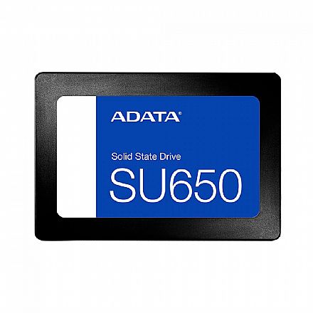SSD 256GB Adata SU650 - SATA - Leitura 540MB/s - Gravação 450MB/s - ASU650SS-256GT-R