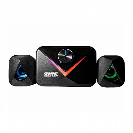 Caixa de Som Gamer K-Mex SS-8012 - 2.1 Subwoofer - Conector P2 - Iluminação Multicores