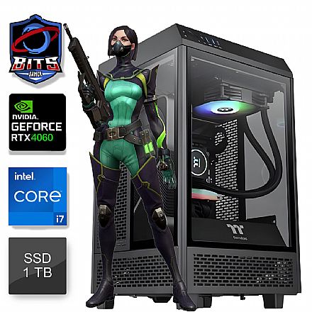 PC Gamer Bits L-Design Concept Black - Intel Core I7 12700KF, 32GB, SSD 1TB, Nvidea GeForce 4060 - Windows 11 Professional