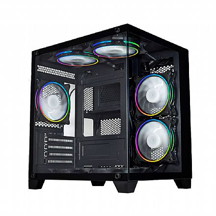 Gabinete Gamer Aquário K-Mex Micro III GC-0305 - Vidro Temperado - Micro ATX - Preto - CG0305RH001CB0X