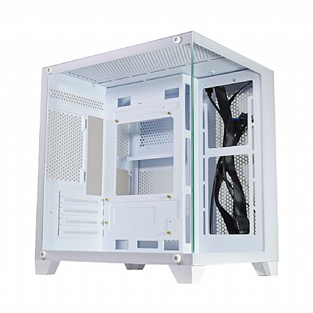 Gabinete Gamer Aquário K-Mex Micro CG-W830 - Vidro Temperado - Micro ATX - Branco - CGW830RH002CB0X