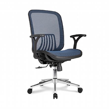Cadeira de Escritório DT3 Celeste - Ergonômica - Assento Anatômico - Suporte Lombar - Encosto Reclinável - Azul - 11736-8