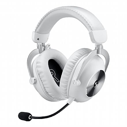 Headset Gamer sem Fio Logitech G Pro X 2 Lightspeed - G HUB - Drivers Grafeno 50mm - 50h de Bateria - Receptor Lightspeed, Bluetooth e 3.5mm - PC e Playstation - Branco - 981-001268
