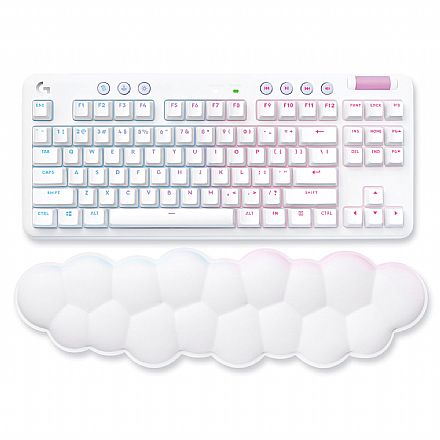 Teclado Mecânico Gamer sem Fio Logitech G715 - ABNT2 - GHUB - LightSpeed e Bluetooth - TKL Compacto - RGB Lightsync - Switch GX Linear Red - Branco - 920-010706