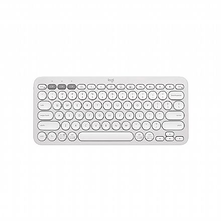 Teclado sem Fio Logitech Pebble Keys 2 K380S - Padrao US - Branco - Bluetooth - Logi Bolt - 920-011790