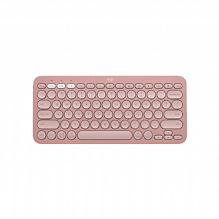 Teclado sem Fio Logitech Pebble Keys 2 K380S - Padrao US - Rosa - Bluetooth - Logi Bolt - 920-011791