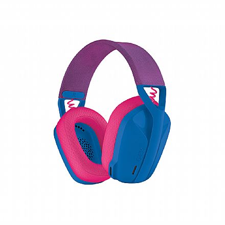 Headset Gamer Sem Fio Logitech G435 - Drivers 40mm - Ultra Leve - Receptor USB LightSpeed ou Bluetooth - Azul - 981-001061