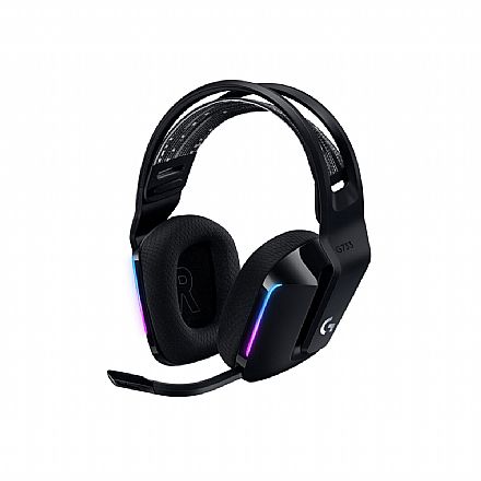 Headset Gamer sem Fio Logitech G733 - 7.1 Dolby Sorround - G HUB - Drivers Pro-G 40mm - RGB - Preto - 981-000863