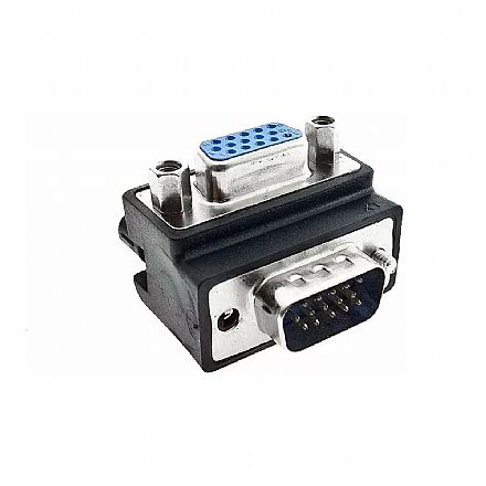 Adaptador VGA em L 90 Graus - Macho para Fêmea