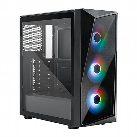 Gabinete Cooler Master CMP 520 - Vidro Temperado - 3 x Fan 120mm ARGB - ATX - Preto - CP520-KGNN-S00
