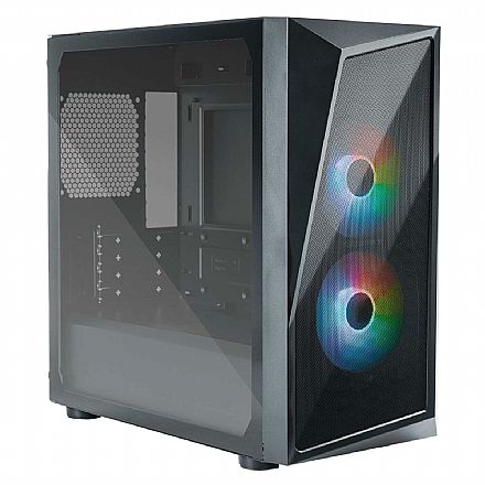 Gabinete Cooler Master CMP 320 - Vidro Temperado - 2 x Fan 120mm ARGB - Micro ATX - Preto - CP320-KGNN-S00