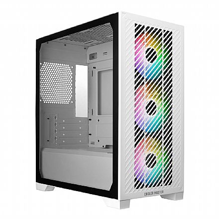 Gabinete Cooler Master Elite 301 - Vidro Temperado - 3 x Fan 120mm ARGB - Mid-Tower - Branco - E301-WGNN-S00