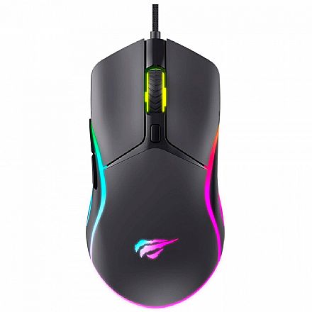 Mouse Gamer Havit MS1029 - 7200dpi - Iluminação RGB - HVMS-MS1029-BK