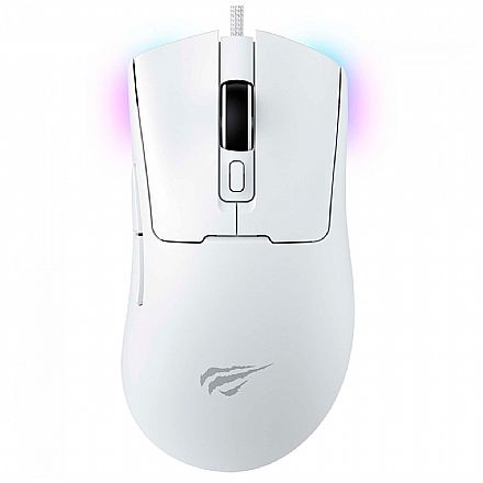 Mouse Gamer Havit MS966 - 12000dpi - Iluminação RGB - 7 Botões - Branco - HVMS-MS966-WH