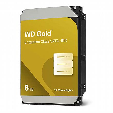 HD 6TB SATA - 7200RPM - 256MB Cache - Western Digital Gold Enterprise - WD6004FRYZ - Ideal para Data Center
