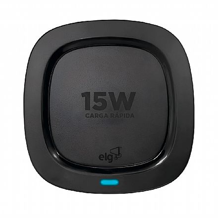 Carregador por Indução de Mesa ELG WQ15BK - 15W Fast Charge - Wireless - Preto
