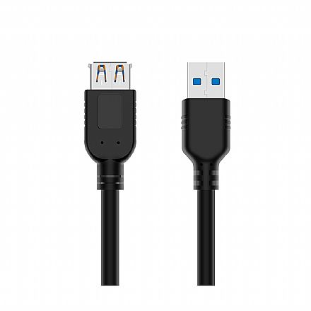 Cabo Extensor USB 3.0 - 1,5 metro - 5Gbps - Preto - PlusCable USBAF3015
