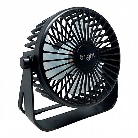 Ventilador de Mesa Bright VN001 - USB - Tamanho Compacto - Portátil - Silencioso - Preto