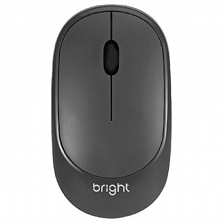 Mouse sem Fio Bright MS003 - 2.4GHz - 1600dpi - Cinza