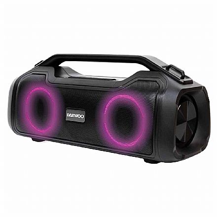 Caixa de Som Portátil Daewoo Power Boombox DW541 - 200W RMS - Função PowerBank - Iluminação RGB - TWS - Comandos via Siri ou Google Assistente