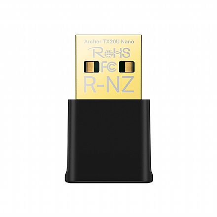 USB Adaptador Wi-Fi TP-Link TX20U AX1800 Nano - Wi-Fi 6 - Dual Band - WPA3 - MU-MIMO - até 1201Mbps