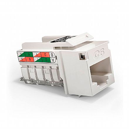 Conector Fêmea RJ45 Cat 6 - Keystone - Jack - Furukawa Soho Plus - Branco - 35050424