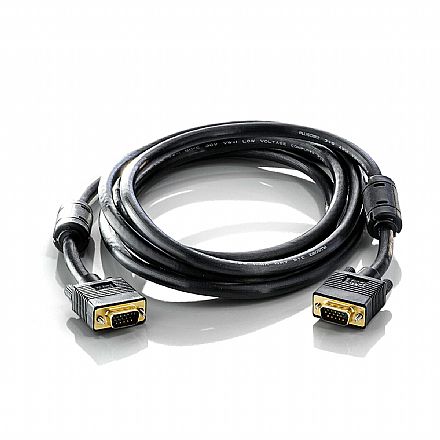 Cabo VGA (HDB15 M x HDB15 M) PlusCable - 3 Metros - Com Filtro - PC-MON3002